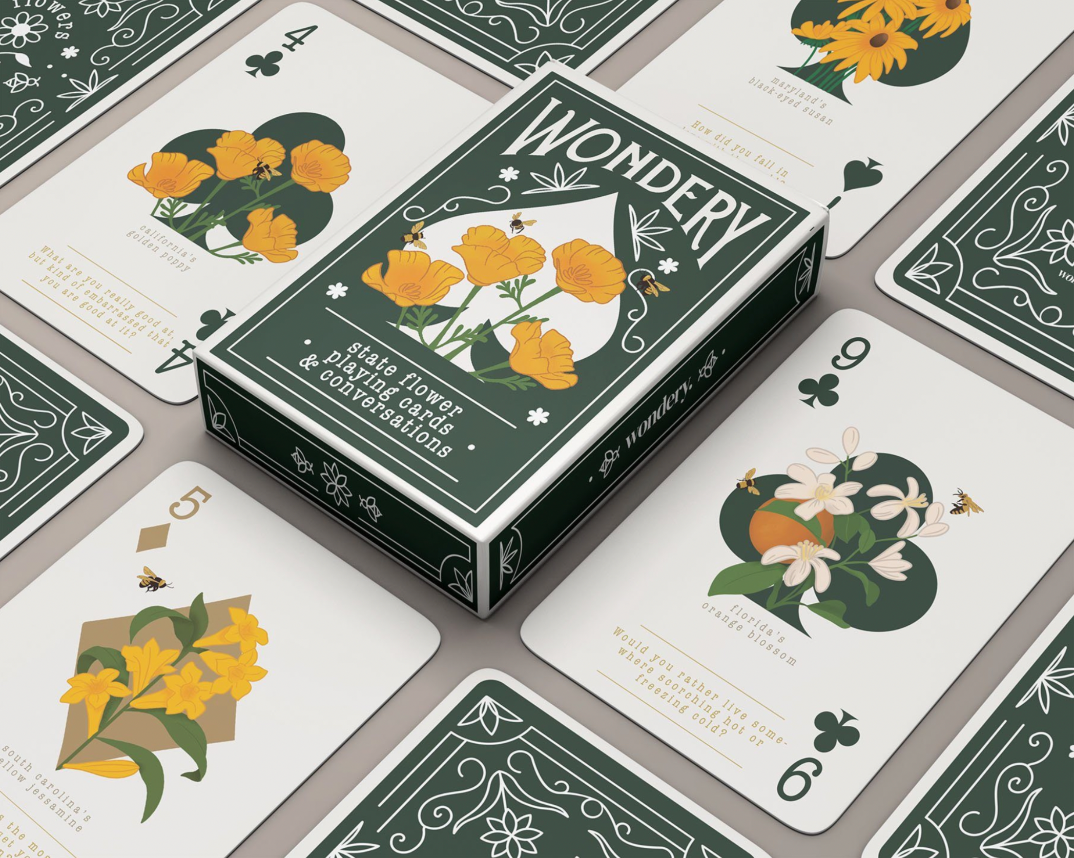 FLOWERS OF AMERICA PLAYING CARD