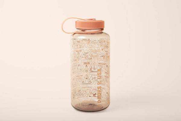 MAUVE, PARKS OF THE USA STICKER ADVENTURE BUCKET LIST WATER BOTTLE 32OZ