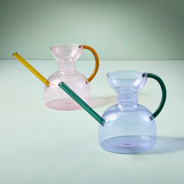 COLORED GLASS WATERING CAN