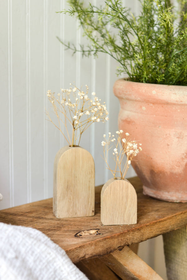 WOOD ARCHED BUD VASES | MADE IN USA: MINI