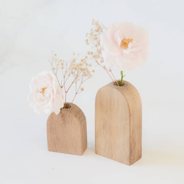 WOOD ARCHED BUD VASES | MADE IN USA: MINI