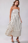 WILDFLOWER CREAM & BLACK STRIPED MAXI DRESS