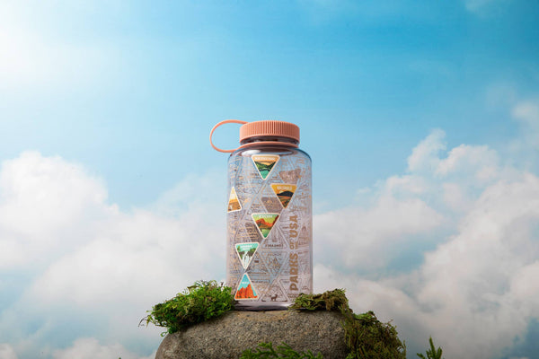 MAUVE, PARKS OF THE USA STICKER ADVENTURE BUCKET LIST WATER BOTTLE 32OZ