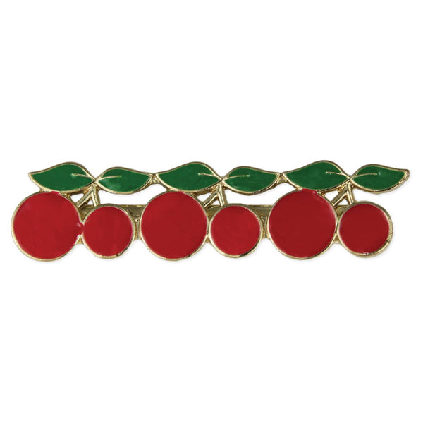 BOWL OF CHERRIES ENAMEL CHERRY HAIR CLUP