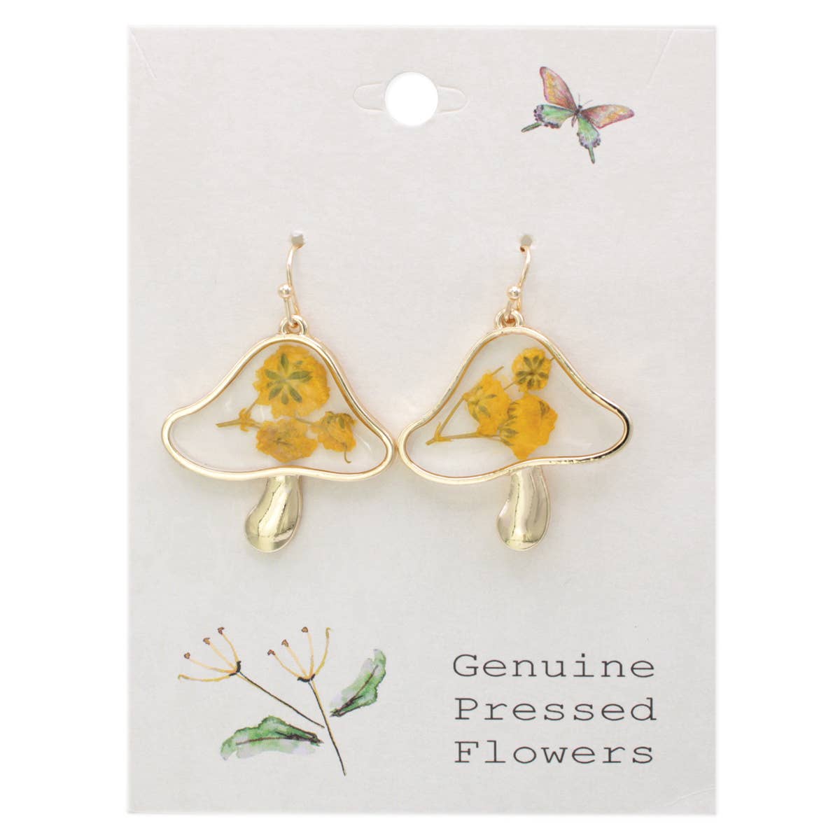 VINTAGE TOADSTOOL DRIED FLOWER EARRINGS