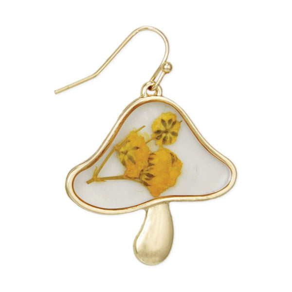 VINTAGE TOADSTOOL DRIED FLOWER EARRINGS