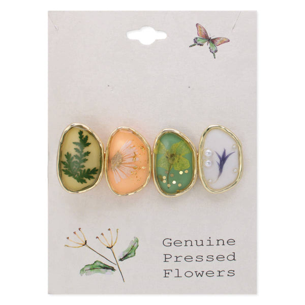 PASTEL 4 DRIED FLOWER GOLD BARRETTE
