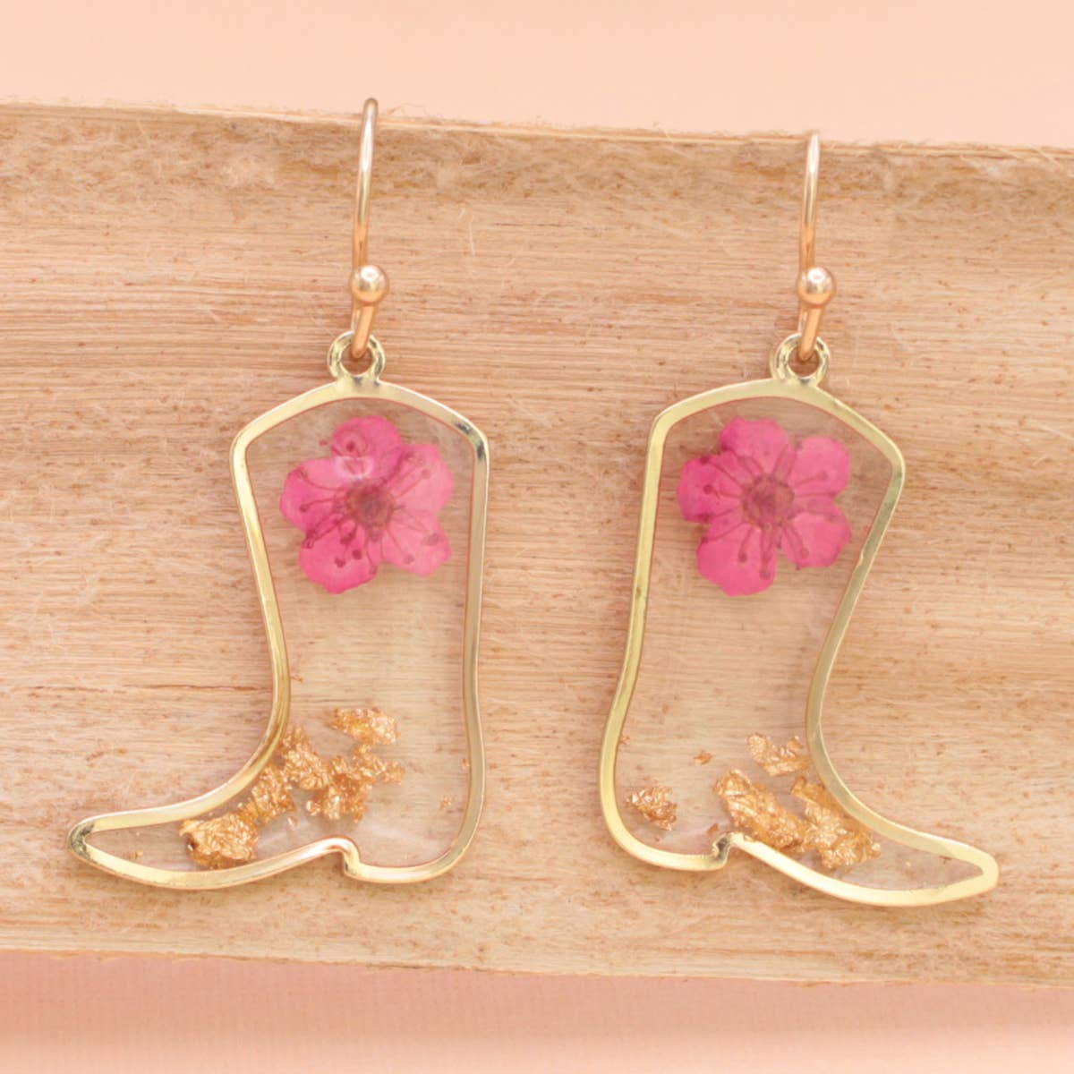 BOTANICAL BOOTS DRIED FLOWER COWBOY BOOT EARRINGS