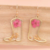 BOTANICAL BOOTS DRIED FLOWER COWBOY BOOT EARRINGS