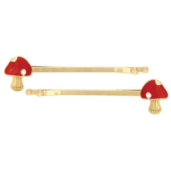 TINY TOADSTOOL GOLD BOBBY PIN SET