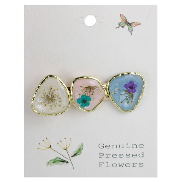SOFT PASTEL 3 DRIED FLOWER BARRETTE