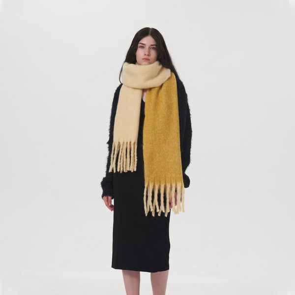 DOUBLE-COLOR FAUX CASHMERE SCARF