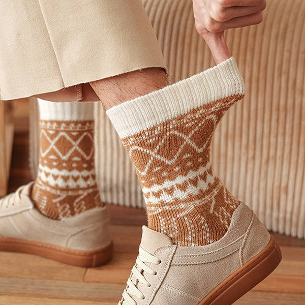EXTRA THICK FAIR ISLE SLOUCHY SOCKS