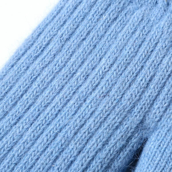KNITTED WOOL COVERED WINDPROOF WARM MITTEN GLOVES