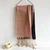GEOMETRIC FRINGE THICK COLORBLOCK SHAWL SCARF