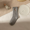PLUSH RETRO FLOWER EMBROIDERY SOCKS