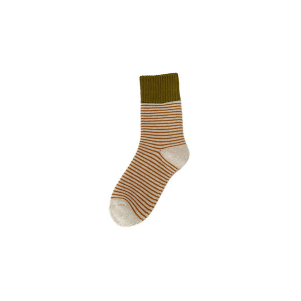THICK FLEECE STRIPED COLORBLOCK CREW SOCKS