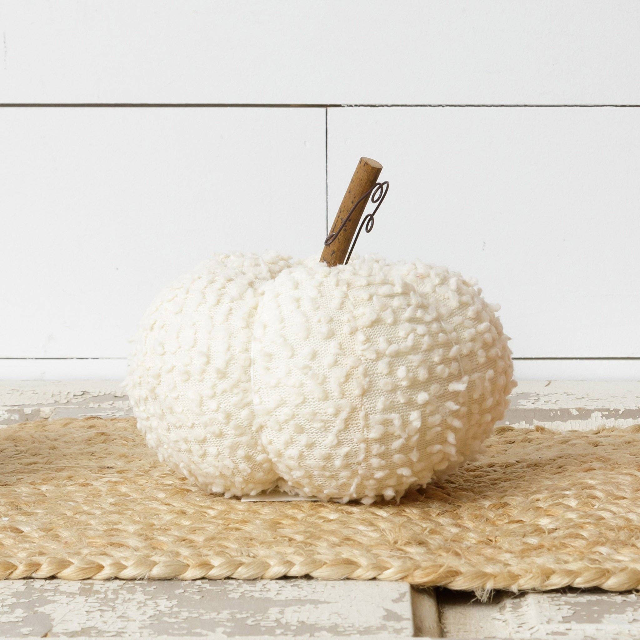 WHITE FABRIC PUMPKIN