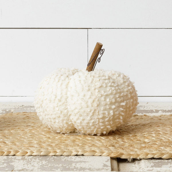 WHITE FABRIC PUMPKIN