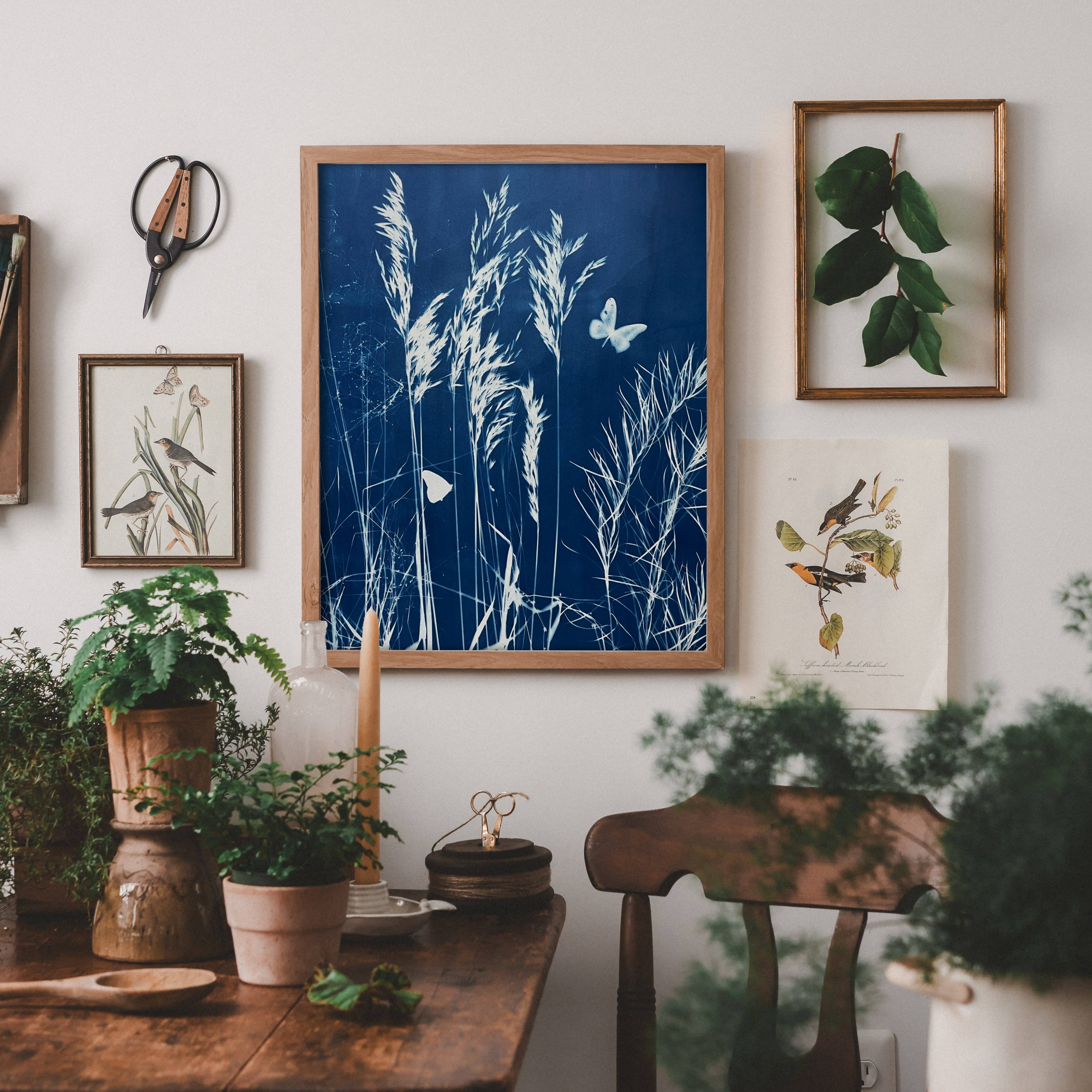 FLOATING FLIGHT | BOTANICAL CYANOTYPE ART PRINT