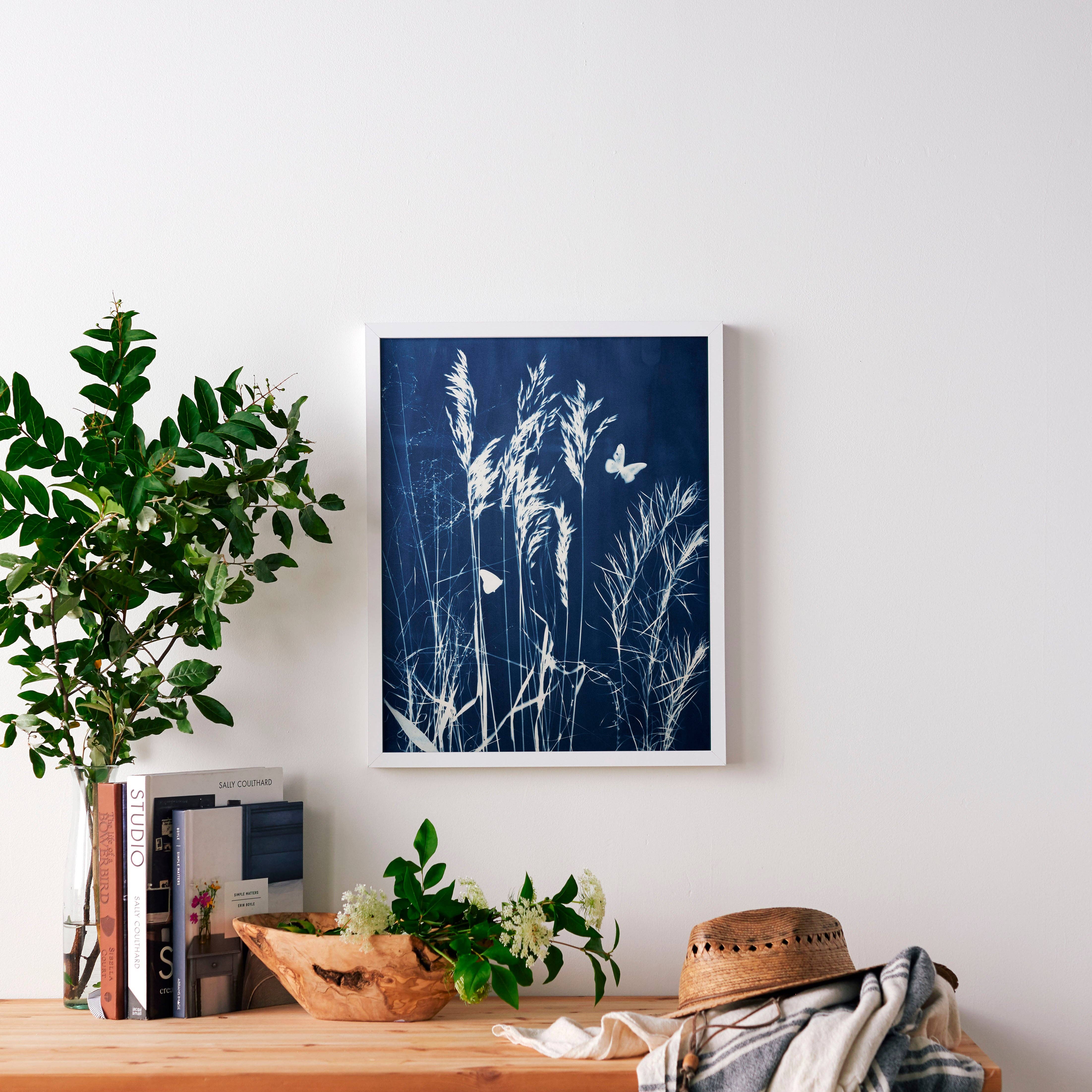 FLOATING FLIGHT | BOTANICAL CYANOTYPE ART PRINT