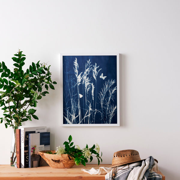 FLOATING FLIGHT | BOTANICAL CYANOTYPE ART PRINT