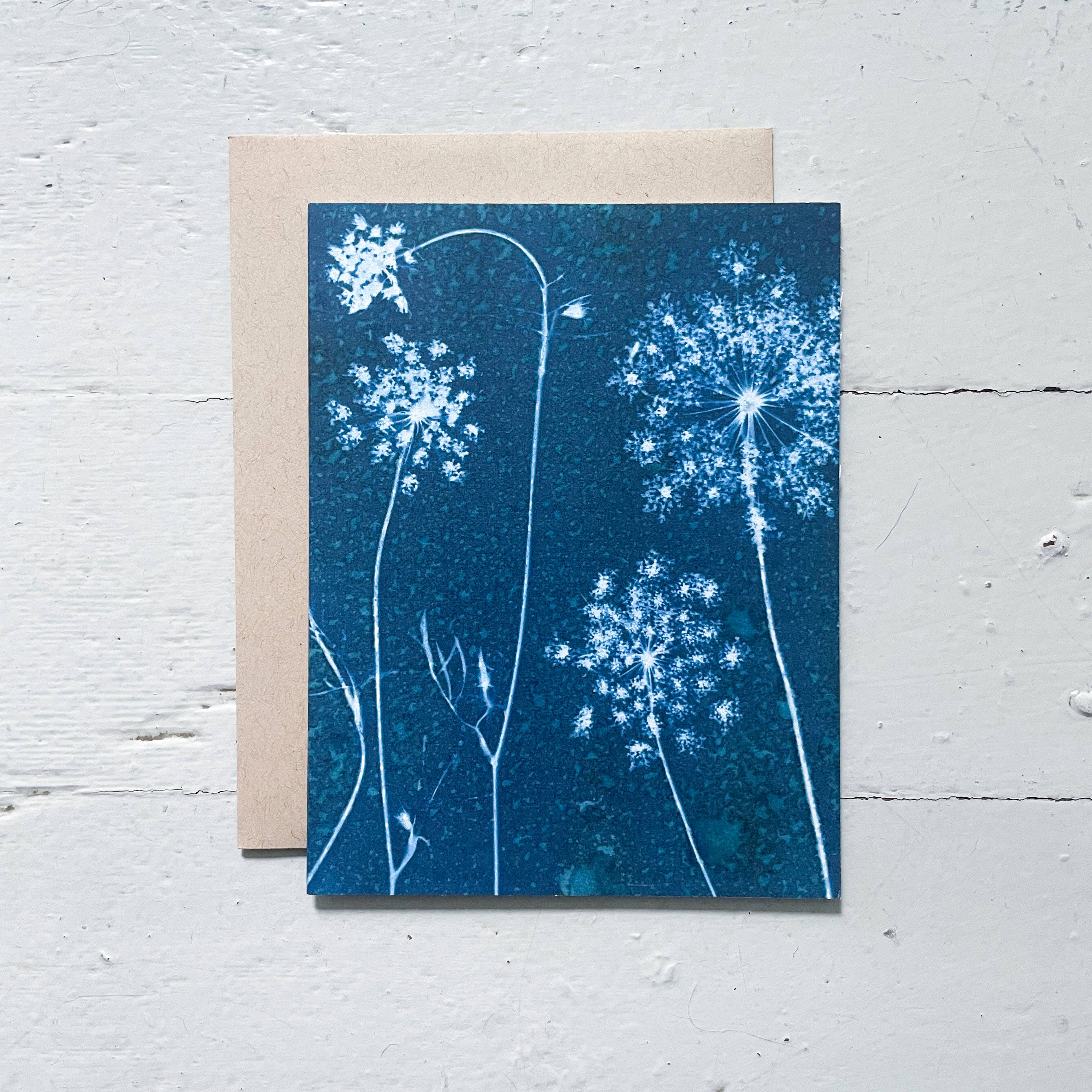 Slow Mornings no. 3 | Botanical Cyanotype Blank Card