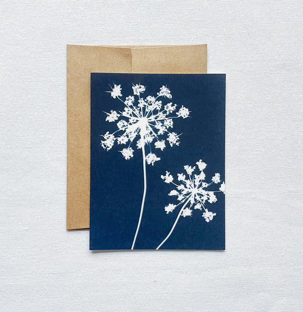Under the Sun no. 8 | Botanical Cyanotype Blank Card