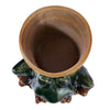 STONEWARE FROG PLANTER, REACTIVE GLAZE, GREEN, WHITE & BROWN (EACH ONE WILL VARY0
