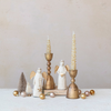 METAL TAPER HOLDER, DISTRESSED BRASS FINISH