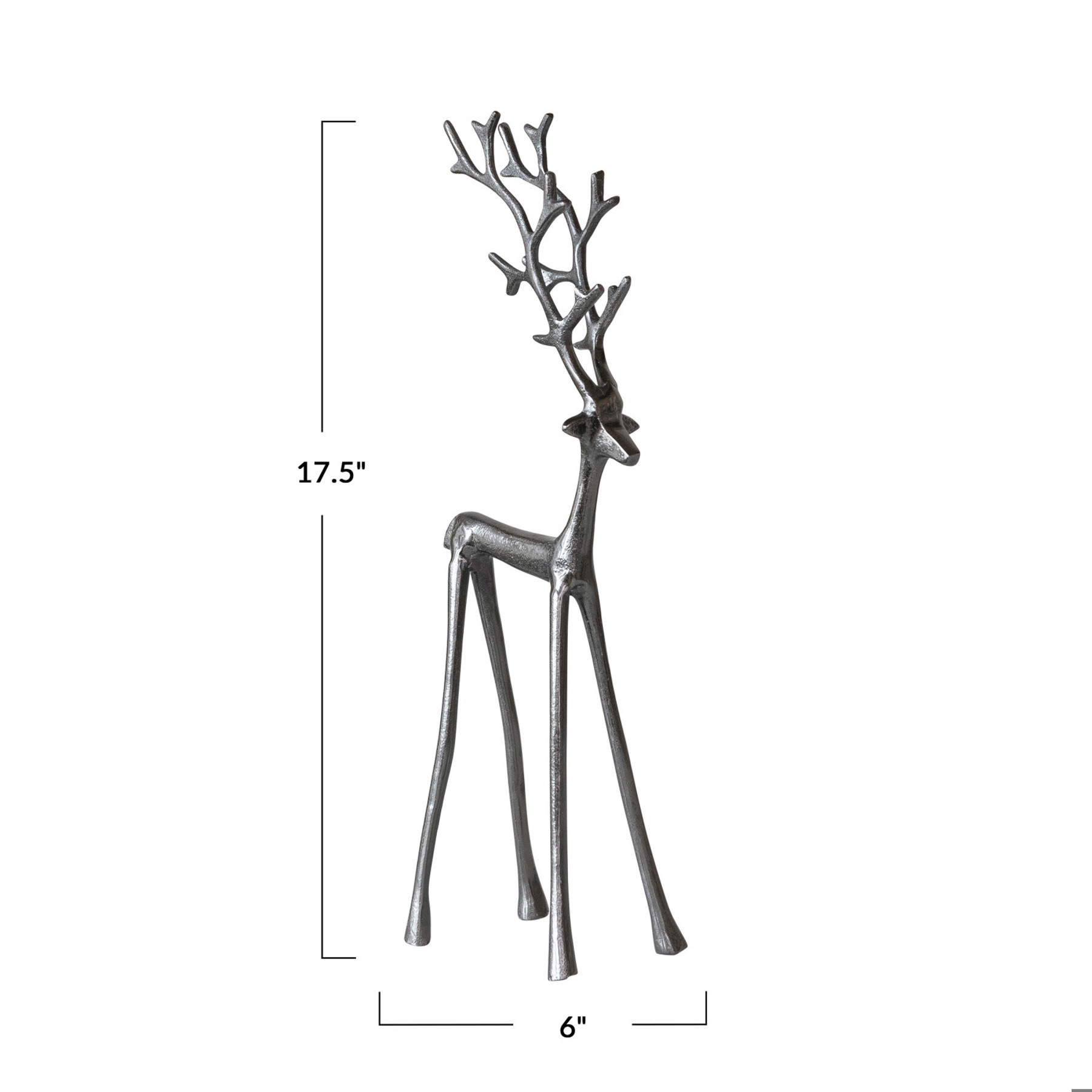 CAST ALUMINUM REINDEER, GUNMETAL FINSIH