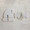 MARBLE SANTA HAT SHAPED CHEESE/SERVING BOARD WITH CANAPE KNIFE
