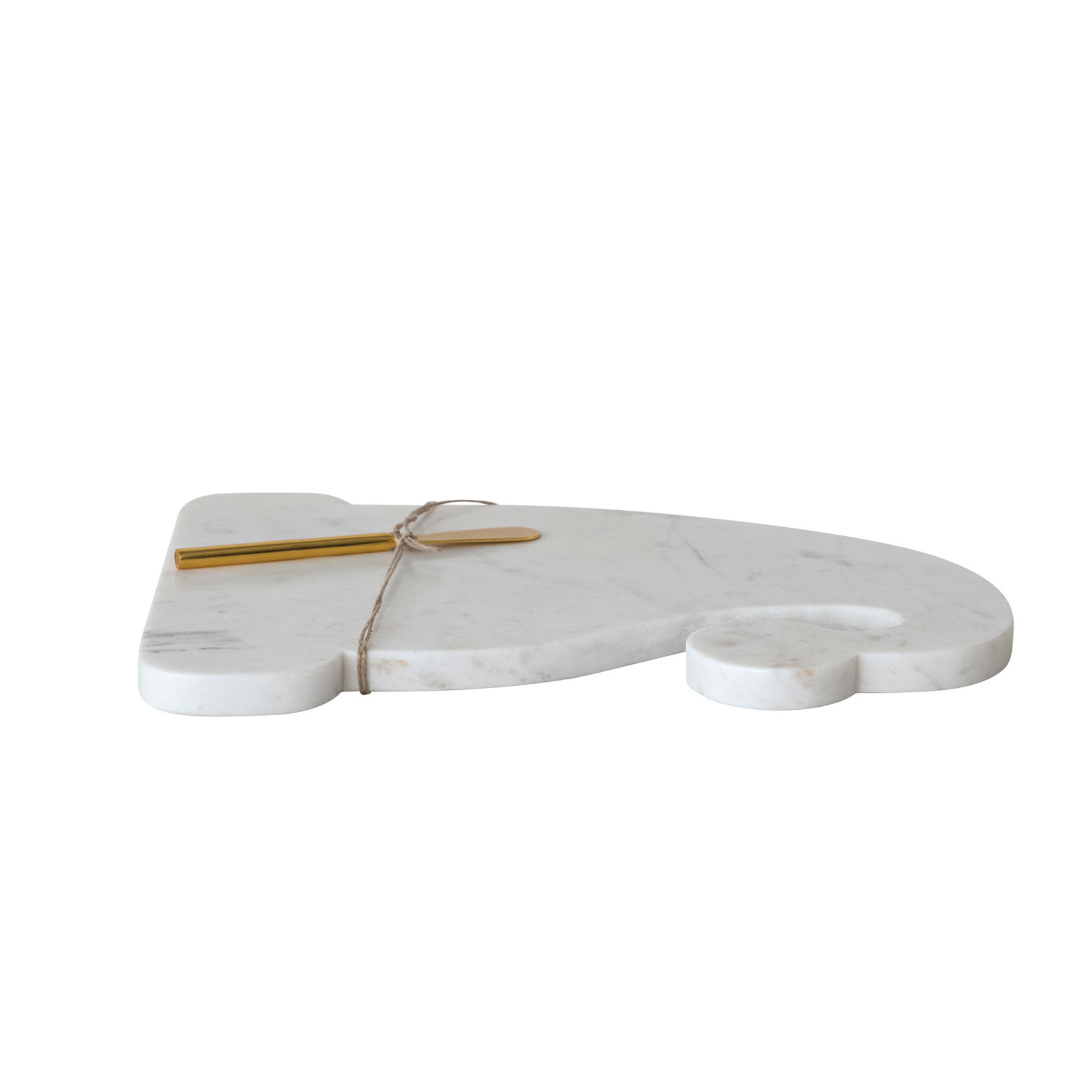 MARBLE SANTA HAT SHAPED CHEESE/SERVING BOARD WITH CANAPE KNIFE