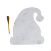 MARBLE SANTA HAT SHAPED CHEESE/SERVING BOARD WITH CANAPE KNIFE
