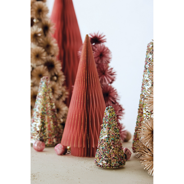 SMALL MERCURY GLASS TREE WITH BEADS
