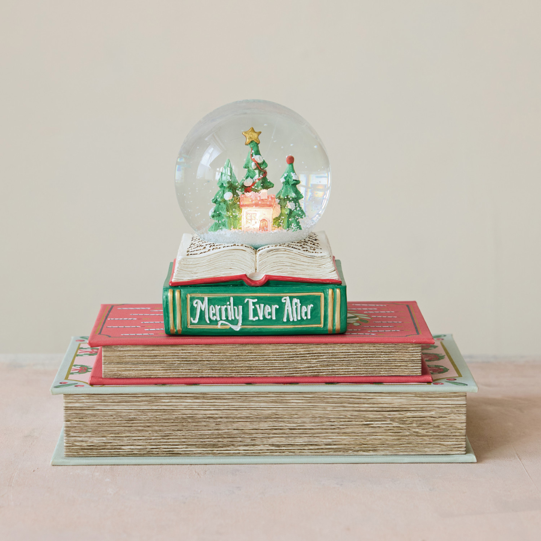 RESIN SNOW GLOBE WITH LED LIGHT 