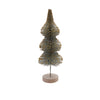 Sisal Bottle Brush Tree with Gold Glitter & Wood Base, Mint Color
