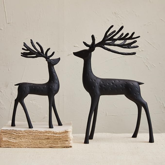 RESIN REINDEER, BLACK