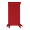 COTTON & LINEN TABLE RUNNER WITH DETACHABLE BOWS & PINK STITCHED EDGE, RED
