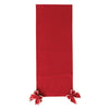 Cotton & Linen Table Runner with Detachable Bows & Pink Stitched Edge, Red