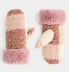 FUR CUFF PLAID MITTEN