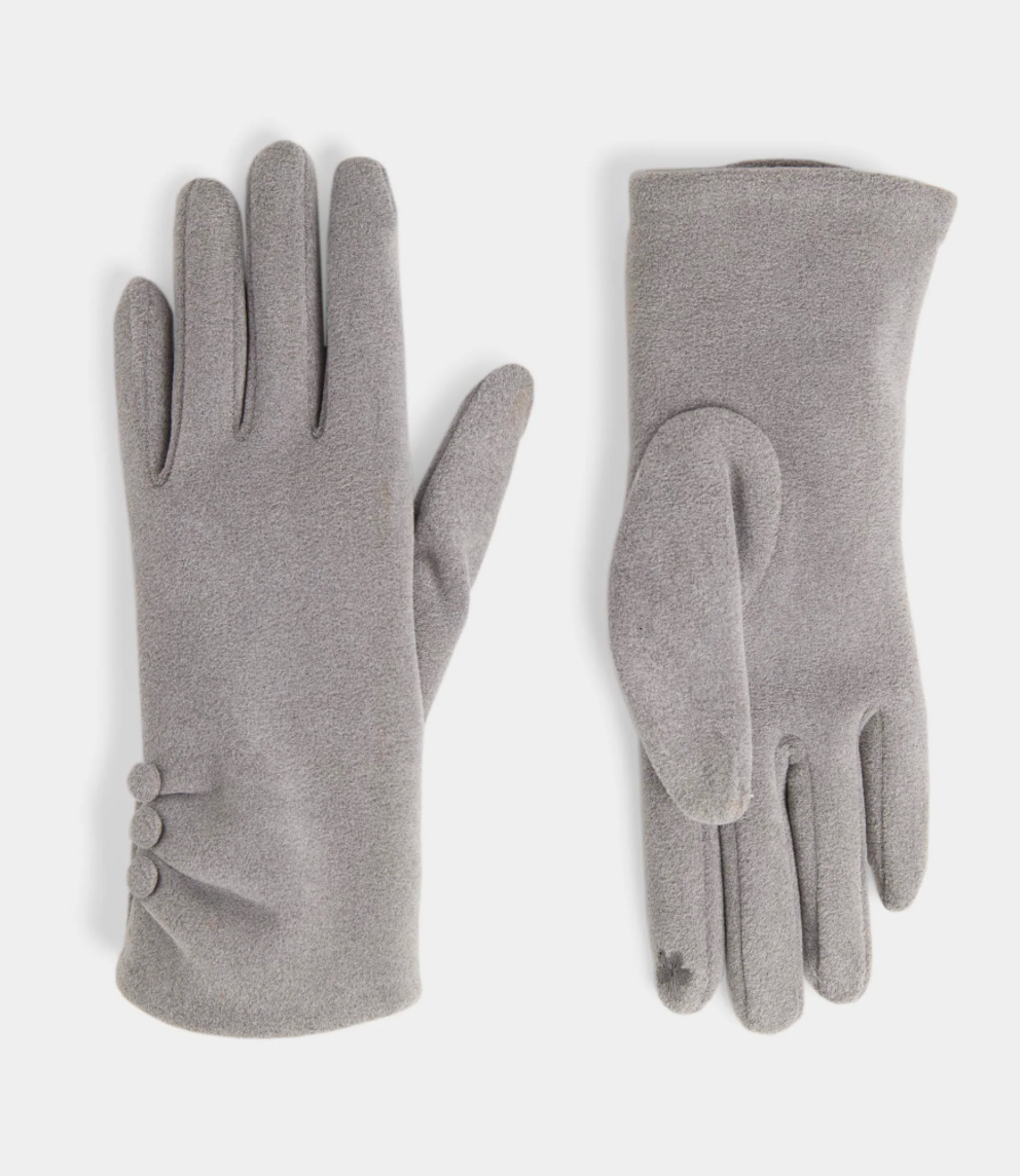 CHIC BUTTON DETAIL TOUCHSCREEN GLOVES