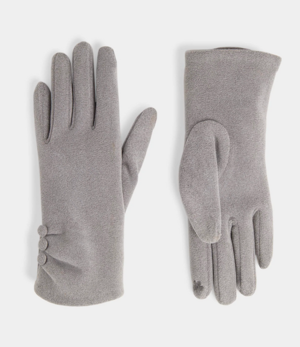 CHIC BUTTON DETAIL TOUCHSCREEN GLOVES