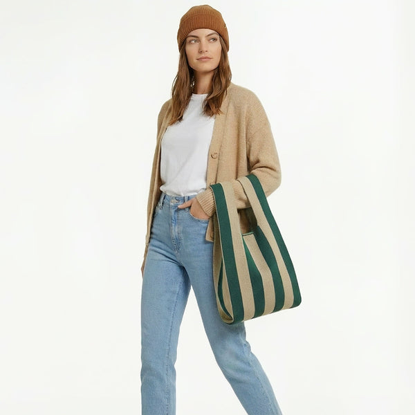 STRIPE WOVEN TOTE BAG