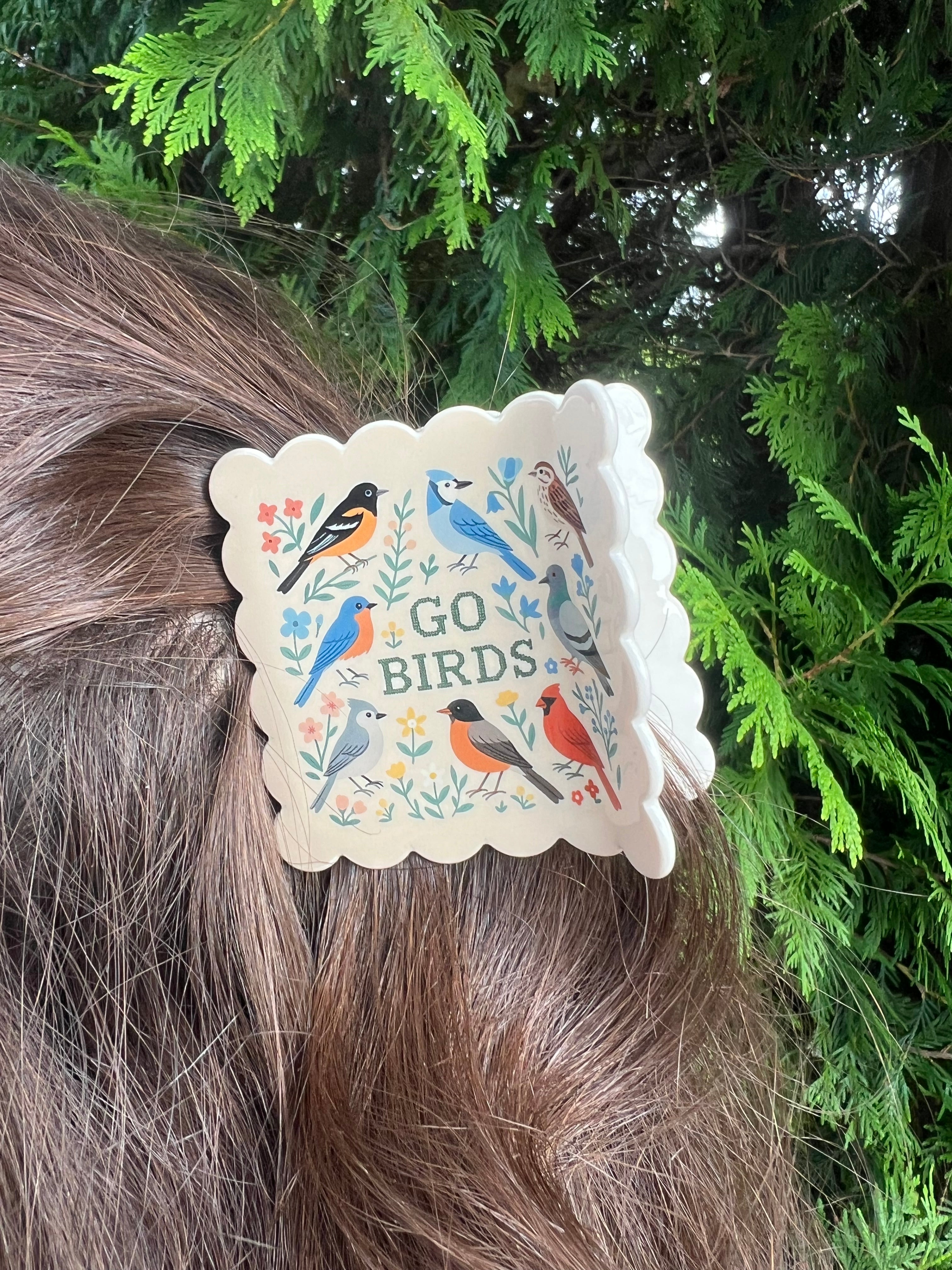 BIRDS FAN HAIR CLAW CLIP