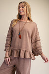 RUFFLE BOTTOM OVERSIZED TOP