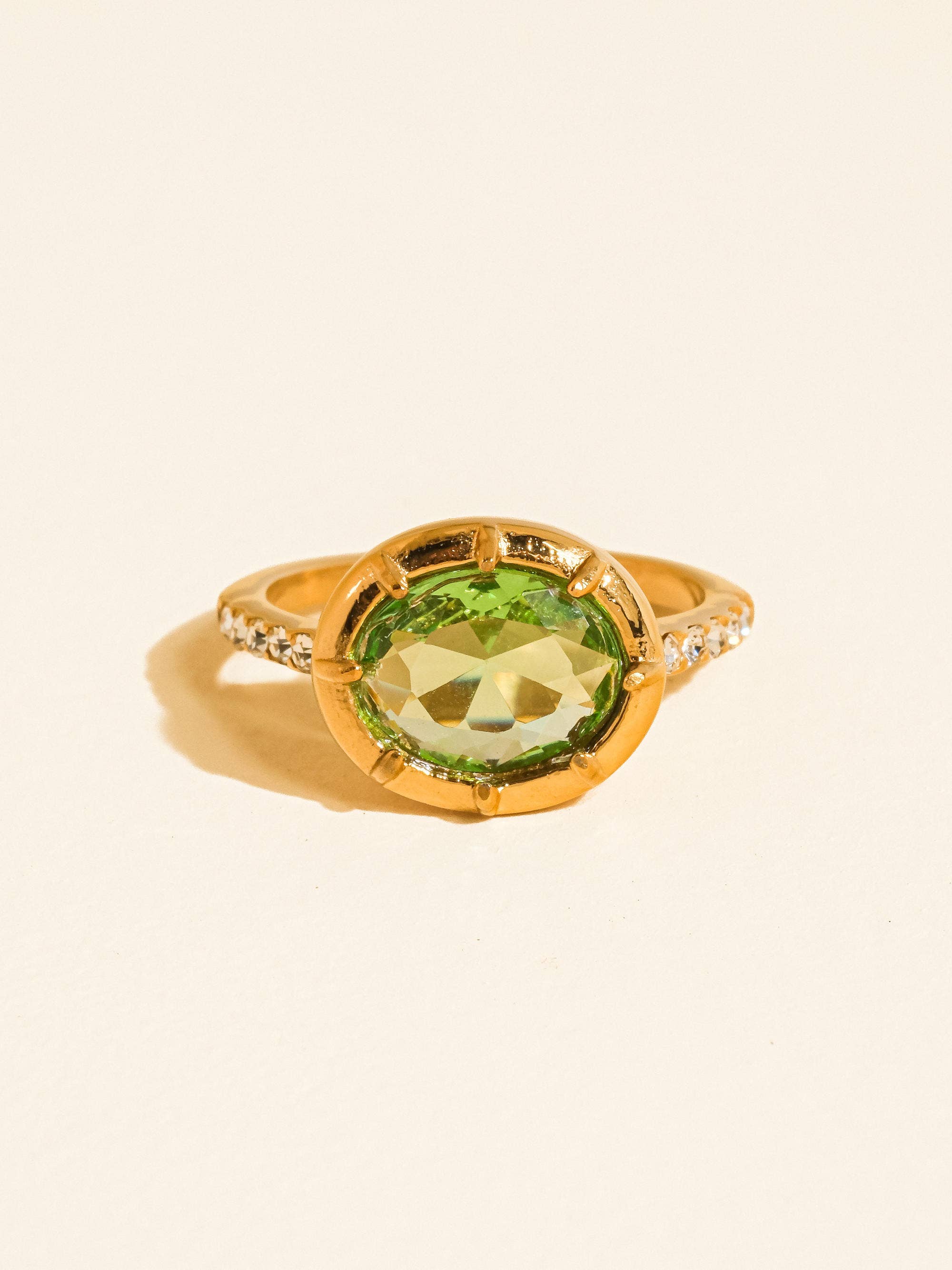 VERDET 18K GOLD NON-TARNISH GEMSTONE STATEMENT RING
