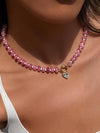 ANNECY 18K GOLD NON-TARNISH BOHO BEADED CZ NECKLACE