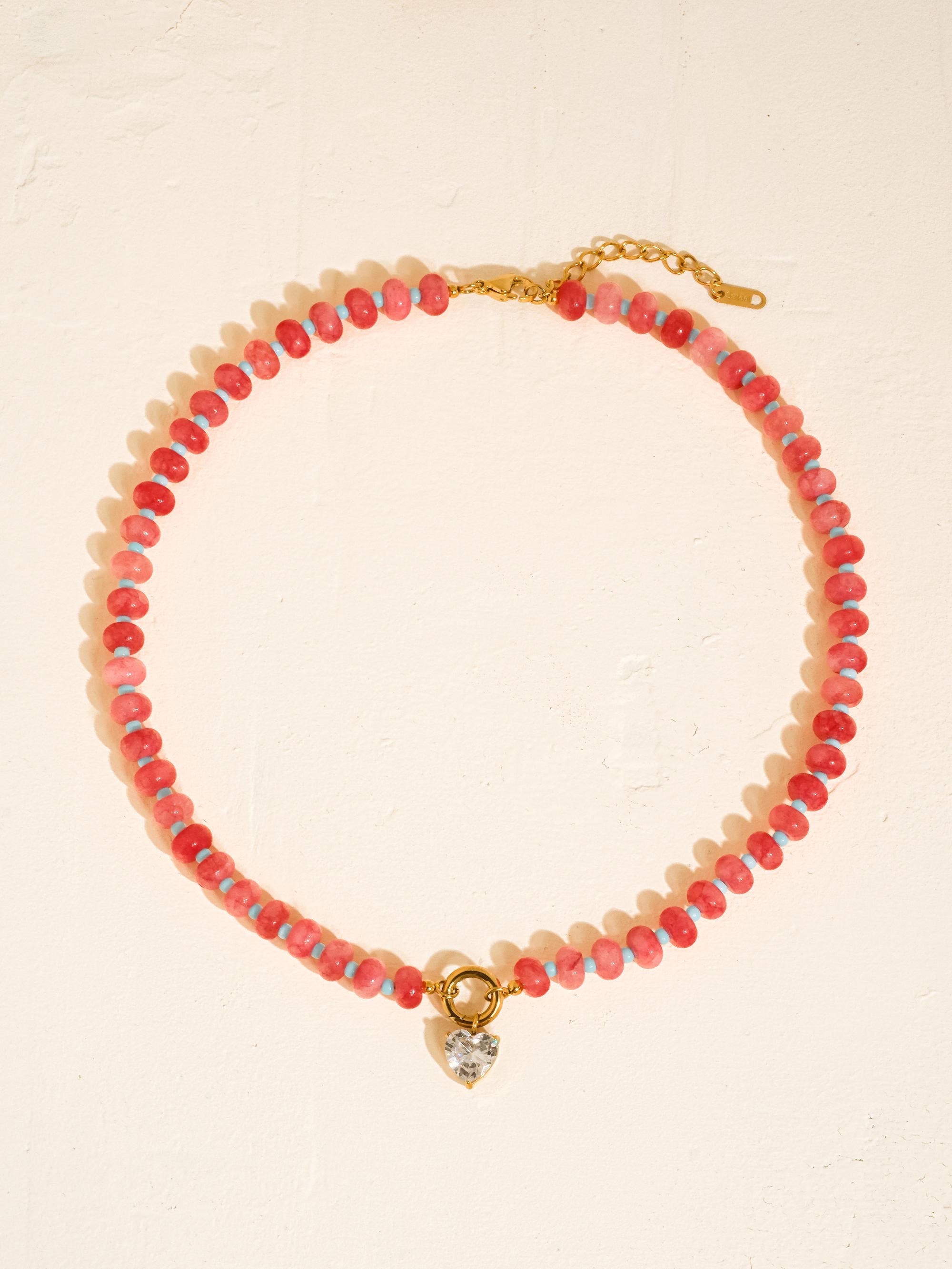 ANNECY 18K GOLD NON-TARNISH BOHO BEADED CZ NECKLACE