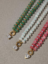 ANNECY 18K GOLD NON-TARNISH BOHO BEADED CZ NECKLACE